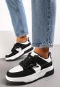 Sneakers Negri cu Perforatie și șiret Dublu Misoval