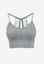 Sutien Bralette Gri cu Dantelă pe Bretele Luciar