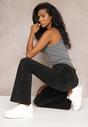 Czarne Jeansy Dzwony High Waist Ecull