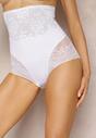 Białe Modelujące Majtki High Waist Ozdobione Koronką Nelare