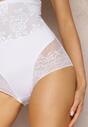 Białe Modelujące Majtki High Waist Ozdobione Koronką Nelare