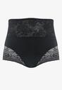 Czarne Modelujące Majtki High Waist Ozdobione Koronką Nelare