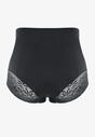 Czarne Modelujące Majtki High Waist Ozdobione Koronką Nelare