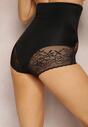Czarne Modelujące Majtki High Waist Ozdobione Koronką Nelare