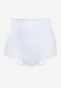 Białe Modelujące Majtki High Waist z Ozdobną Siateczką Vculen