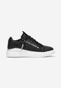 Sneakers Negri Platforma cu Inserție Metalică și Fermoar Decorativ Enlista