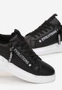 Sneakers Negri Platforma cu Inserție Metalică și Fermoar Decorativ Enlista
