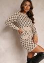 Rochie Mini Crem Fit Cu Nasturi Vipasa