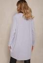 Bluză tunică oversize gri deschis cu mâneci lungi Sabrianna