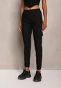 Pantaloni negri din bumbac cu elastic în talie Elan