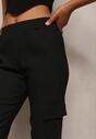 Pantaloni negri din bumbac cu elastic în talie Elan