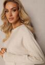 Beżowy Sweter o Luźnym Fasonie z Rękawami w Stylu Nietoperz Amadeo