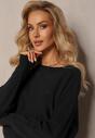 Czarny Sweter o Luźnym Fasonie z Rękawami w Stylu Nietoperz Amadeo