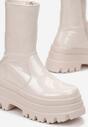 Botine bej lăcuite cu talpă groasă Neafgi