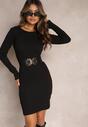 Rochie Neagră Mini din Tricot Reiat Storime
