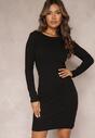 Rochie Neagră Mini din Tricot Reiat Storime