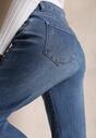 Niebieskie Klasyczne Jeansy z Prostymi Nogawkami Troche