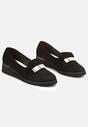Mocasini Negri Slip-On Imitatie De Piele Întoarsă Cu Aplicații Metalice Vinza