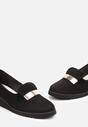 Mocasini Negri Slip-On Imitatie De Piele Întoarsă Cu Aplicații Metalice Vinza
