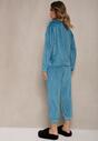 Compleu din Catifea Bleumarin cu Bluză și Pantaloni Jogger Mafira