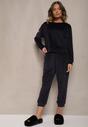Compleu Dres Catifea Bleumarin cu Bluză și Pantaloni Jogger Mafira