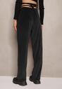 Pantaloni din Catifea Negri cu Picior Larg Heliotte