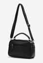 Czarna Dwukomorowa Torebka Crossbody z Dekoracyjnym Suwakiem Balbina