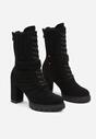 Botine Negre cu Toc Bloc și Curea cu Arici Merrienne