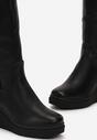 Cizme Negre cu Platformă cu Inserție Elastică Salvina