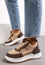 Brązowe Sneakersy na Platformie Guustenie