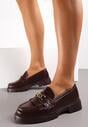 Mocasini Bleumarin Intrare Slip-On Talpă Groasă Franjuri Aplicație Metalică Gordania