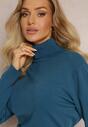 Granatowy Sweter Golf z Bawełną i Wiskozą Otussa