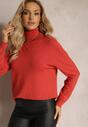 Pomarańczowy Sweter Golf z Bawełną i Wiskozą Otussa