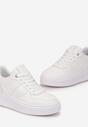Białe Sneakersy na Platformie Elasetta
