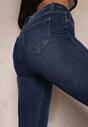 Niebieskie Jeansy o Fasonie Skinny Podkreślające Nogi Losalini