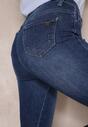 Niebieskie Jeansy Skinny Podkreślające Sylwetkę Dawlena