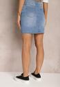 Niebieska Klasyczna Spódnica Jeansowa o Długości Mini Esthelle