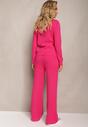 Set tricot fuchsia din 2 piese cu pulover și pantaloni Ebinna