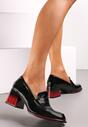 Negre Lac Pantofi cu Toc cu Brant din Piele Naturală Vlekada