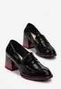 Negre Lac Pantofi cu Toc cu Brant din Piele Naturală Vlekada