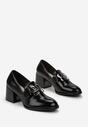Pantofi loafers negri cu cataramă și branț din piele naturală Klimanne