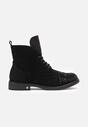 Botine negre cu strasuri pe vârf și limba largă Renee.com.ro