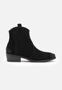 Botine Negre cu Toc Plat și Detalii Ravaa