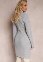 Rochie mini gri tricotată cu caneluri cu lână Klonxe