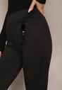 Czarne Spodnie z Ciepłą Polarową Podszewką i Gumką w Talii Boxenca