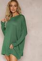 Zielony Sweter Oversize z Delikatną Złotą Nitką Felhana