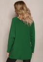 Zielony Sweter z Wycięciami i Asymetrycznym Dołem Navra