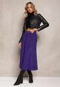 Fustă Midi Cloș Tricotată Casual Violet Închis Arodde
