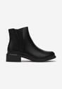 Botine Chelsea Negre Booni cu Inserție Elastică Laterală Clasică