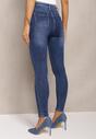 Niebieskie Jeansy o Fasonie Skinny Ajonis